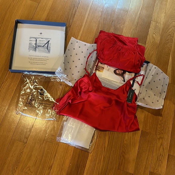 FISHERS FINERY Women's 100% Mulberry Silk Cami and Boxer Pajama Set - Picture 13 of 17